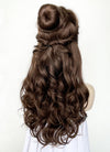 Disney Beauty and the Beast Belle Long Wavy Dark Brown Braided Lace Front Synthetic Hair Wig LF2028