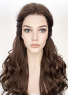 Disney Beauty and the Beast Belle Long Wavy Dark Brown Braided Lace Front Synthetic Hair Wig LF2028