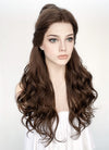 Disney Beauty and the Beast Belle Long Wavy Dark Brown Braided Lace Front Synthetic Hair Wig LF2028