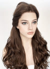 Disney Beauty and the Beast Belle Long Wavy Dark Brown Braided Lace Front Synthetic Hair Wig LF2028