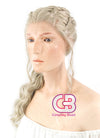 Game of Thrones Daenerys Targaryen Long Light Ash Blonde Braided Lace Front Synthetic Wig LF2037 - CosplayBuzz