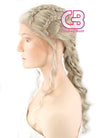 Game of Thrones Daenerys Targaryen Long Light Ash Blonde Braided Lace Front Synthetic Wig LF2037 - CosplayBuzz