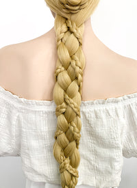 Disney Princess Tangled Rapunzel Yaki Blonde Braided Lace Front Synthetic Wig LF2086