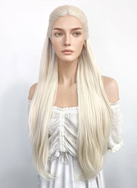 House of the Dragon Young Princess Rhaenyra Targaryen Platinum Blonde Braided Lace Front Synthetic Wig LF2109