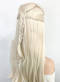 House of the Dragon Young Princess Rhaenyra Targaryen Platinum Blonde Braided Lace Front Synthetic Wig LF2109