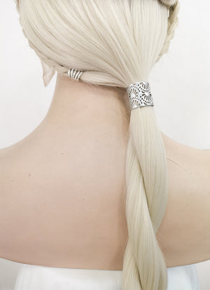 House of the Dragon Rhaenyra Targaryen Platinum Blonde Braided Lace Front Synthetic Hair Wig LF2118