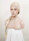House of the Dragon Rhaenyra Targaryen Platinum Blonde Braided Lace Front Synthetic Hair Wig LF2118
