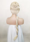 House of the Dragon Rhaenyra Targaryen Platinum Blonde Braided Lace Front Synthetic Hair Wig LF2118
