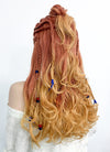 Horizon Aloy Light Auburn Yellow Blonde Ombre Braided Lace Front Synthetic Wig LF2122