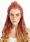 Horizon Aloy Light Auburn Yellow Blonde Ombre Braided Lace Front Synthetic Wig LF2122