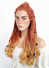 Horizon Aloy Light Auburn Yellow Blonde Ombre Braided Lace Front Synthetic Wig LF2122