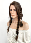 GOD OF WAR Freyan Brunette Long Wavy Braided Lace Front Synthetic Wig LF2123