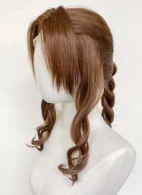 Final Fantasy Aerith Gainsborough Chestnut Brown Braided Lace Front Synthetic Wig LF2143