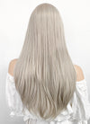 Long Straight Blondish Grey Lace Front Synthetic Hair Wig LF238