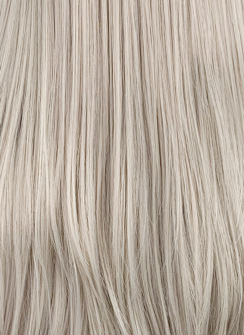 Long Straight Blondish Grey Lace Front Synthetic Hair Wig LF238