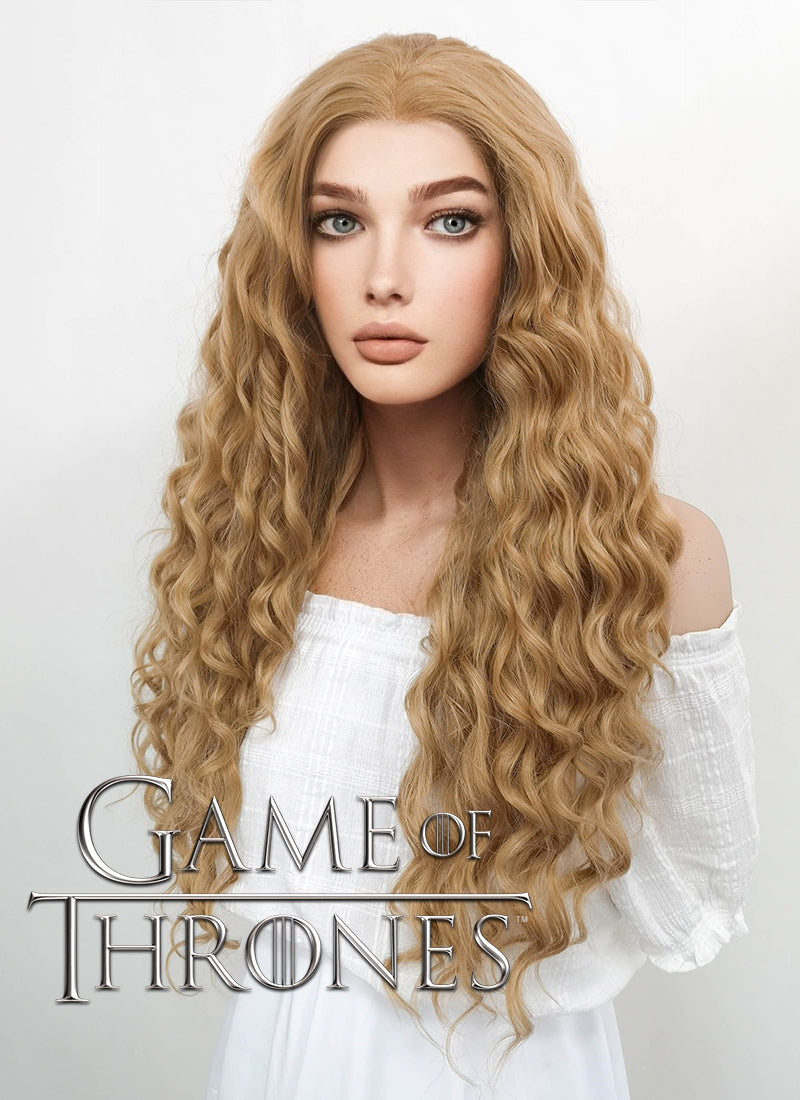 Game of Thrones Cersei Lannister Long Curly Golden Blonde Lace Front Wig LF244 - CosplayBuzz