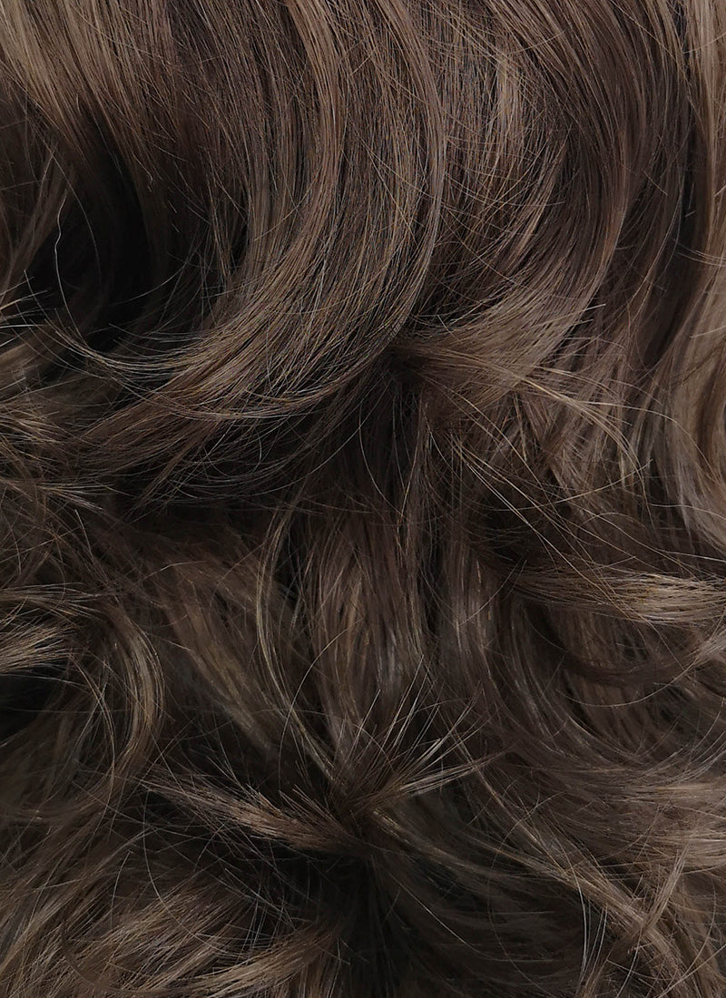 Medium Wavy Brown Lace Front Synthetic Hair Wig LF256 - CosplayBuzz