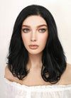 Medium Wavy Jet Black Lace Front Synthetic Hair Wig LF257