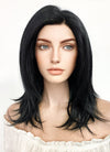 Medium Straight Jet Black Lace Front Synthetic Hair Wig LF262