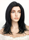 Medium Straight Jet Black Lace Front Synthetic Hair Wig LF262