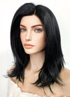 Medium Straight Jet Black Lace Front Synthetic Hair Wig LF262