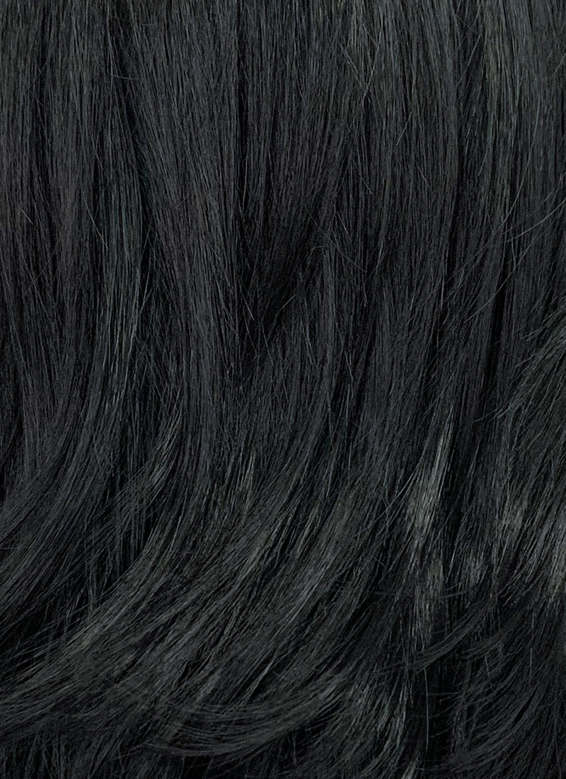Medium Straight Jet Black Lace Front Synthetic Hair Wig LF262