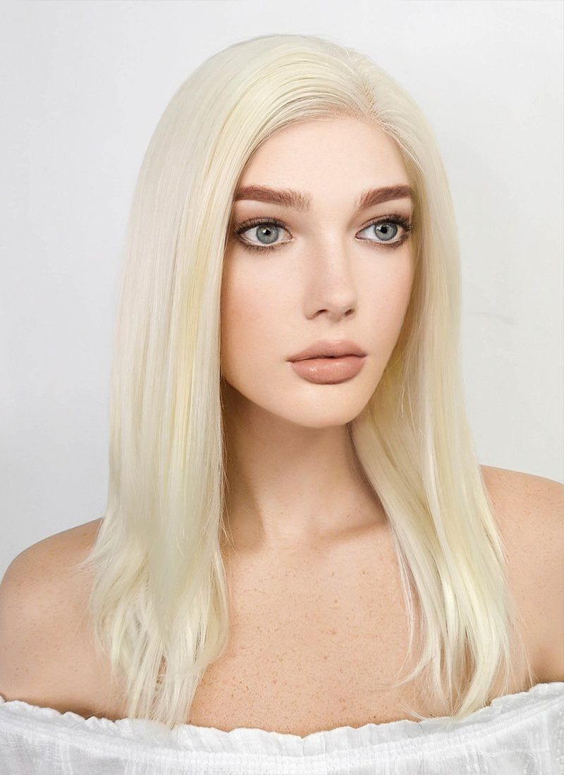 Medium Straight Light Blonde Lace Front Synthetic Hair Wig LF269