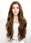 Long Wavy Mixed Brown Lace Front Synthetic Hair Wig LF321