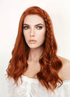 Long Wavy Reddish Orange Lace Front Synthetic Hair Wig LF3229