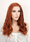 Long Wavy Reddish Orange Lace Front Synthetic Hair Wig LF3229