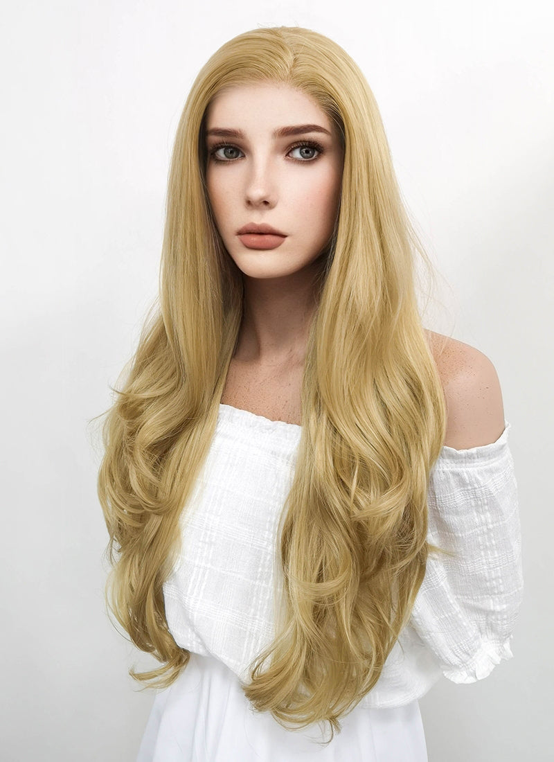 Long Wavy Blonde Lace Front Synthetic Hair Wig LF323