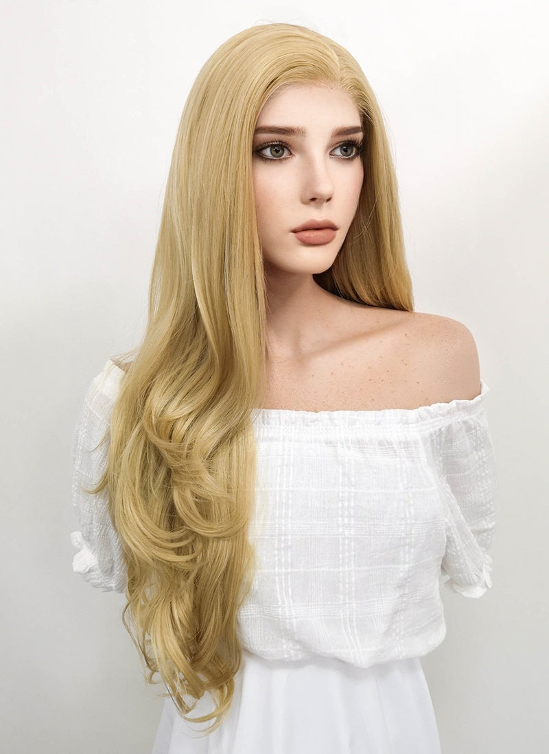 Long Wavy Blonde Lace Front Synthetic Hair Wig LF323