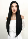 Long Straight Jet Black Lace Front Synthetic Hair Wig LF327