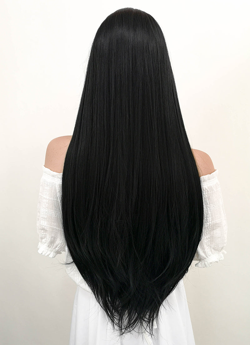 Long Straight Jet Black Lace Front Synthetic Hair Wig LF327 - CosplayBuzz