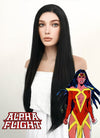 Marvel Alpha Flight Talisman Cosplay Long Straight Jet Black Lace Front Wig LF327