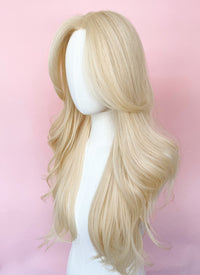 Barbie Long Wavy Light Blonde Curtain Bangs Lace Front Synthetic Hair Wig LF3299A