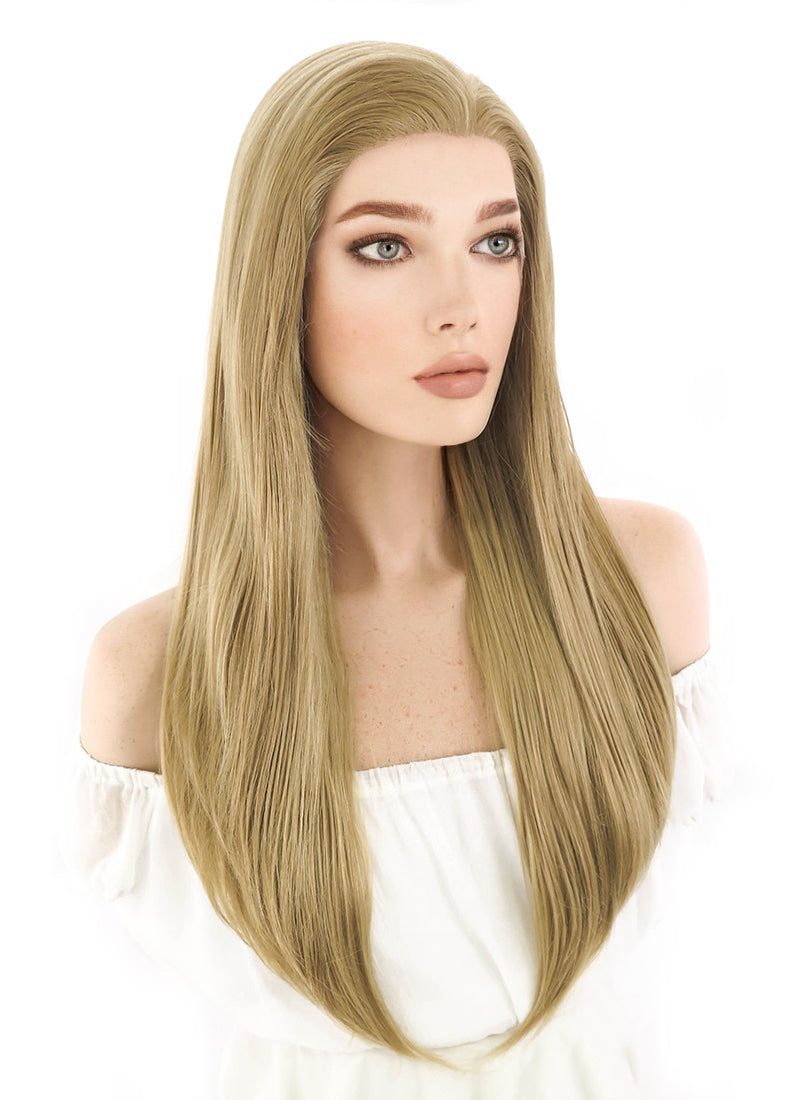 Long Straight Blonde Lace Front Synthetic Hair Wig LF331