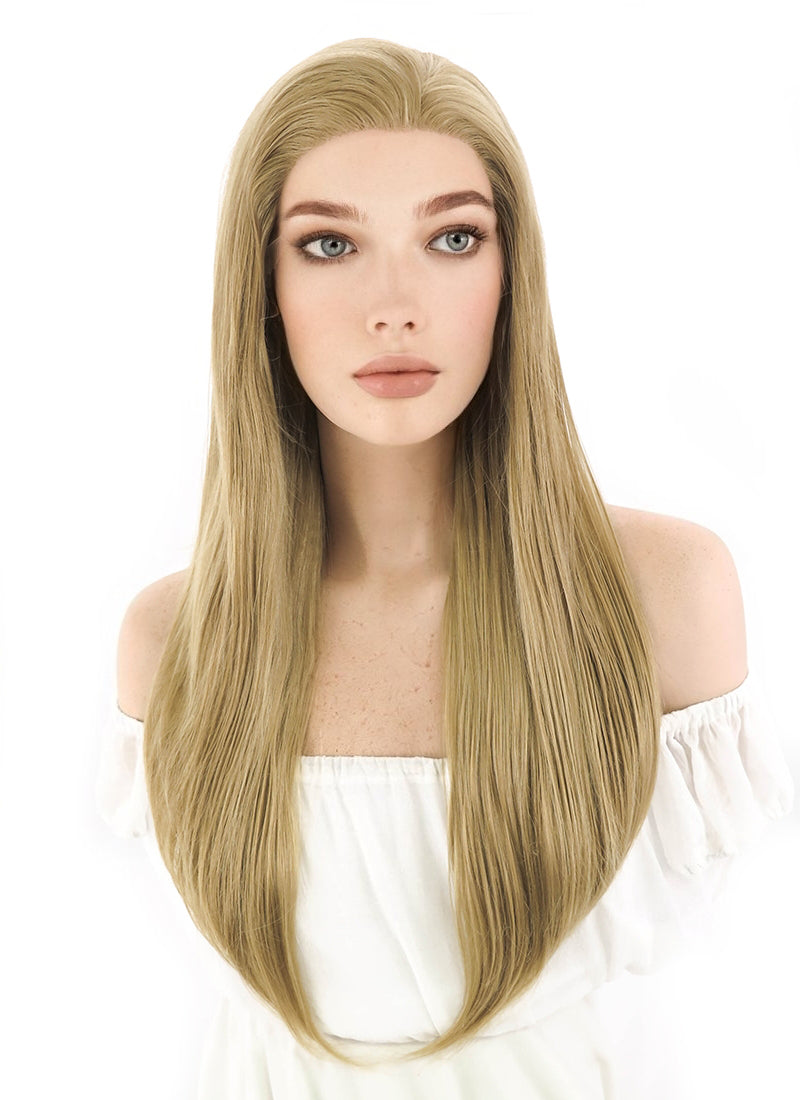 Long Straight Blonde Lace Front Synthetic Hair Wig LF331