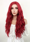 DC Batman Poison Ivy Long Curly Red Lace Front Synthetic Hair Wig LF355