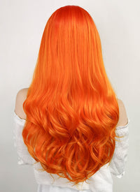Long Wavy Red Mixed Orange Lace Front Synthetic Hair Wig LF383