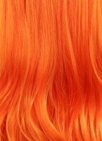 DC Starfire Long Curly Red Mixed Orange Lace Front Synthetic Hair Wig LF383