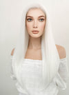 Long Straight White Lace Front Synthetic Hair Wig LF387