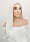 Long Straight White Lace Front Synthetic Hair Wig LF387
