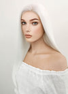 Long Straight White Lace Front Synthetic Hair Wig LF387