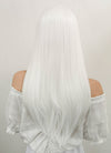 Long Straight White Lace Front Synthetic Hair Wig LF387 - CosplayBuzz