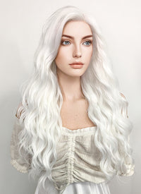 Long Wavy White Lace Front Synthetic Hair Wig LF388