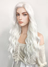 Long Wavy White Lace Front Synthetic Hair Wig LF388