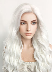 Long Wavy White Lace Front Synthetic Hair Wig LF388