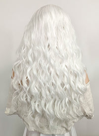 Long Wavy White Lace Front Synthetic Hair Wig LF388