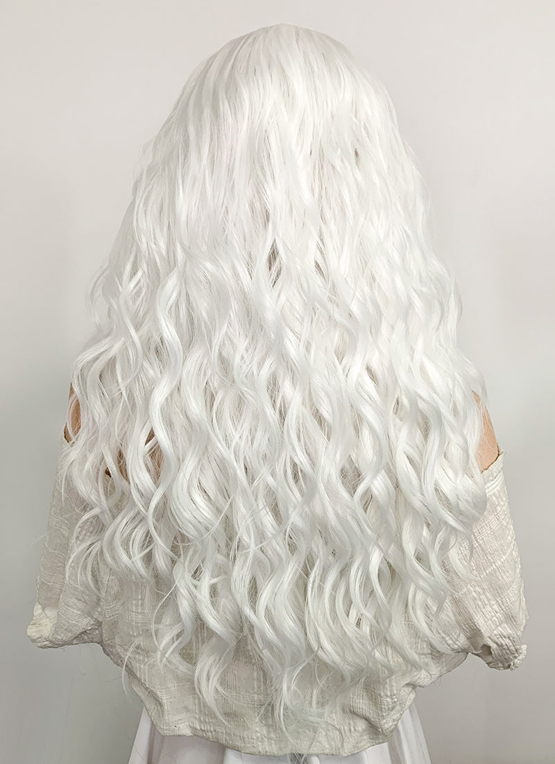 Long Wavy White Lace Front Synthetic Hair Wig LF388